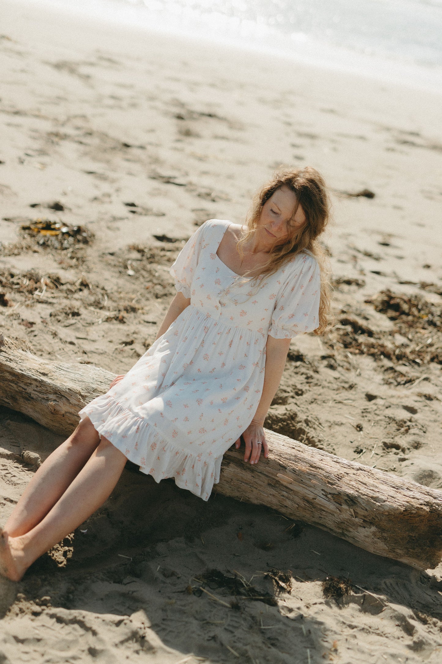 Dottie Dress in White Blossom