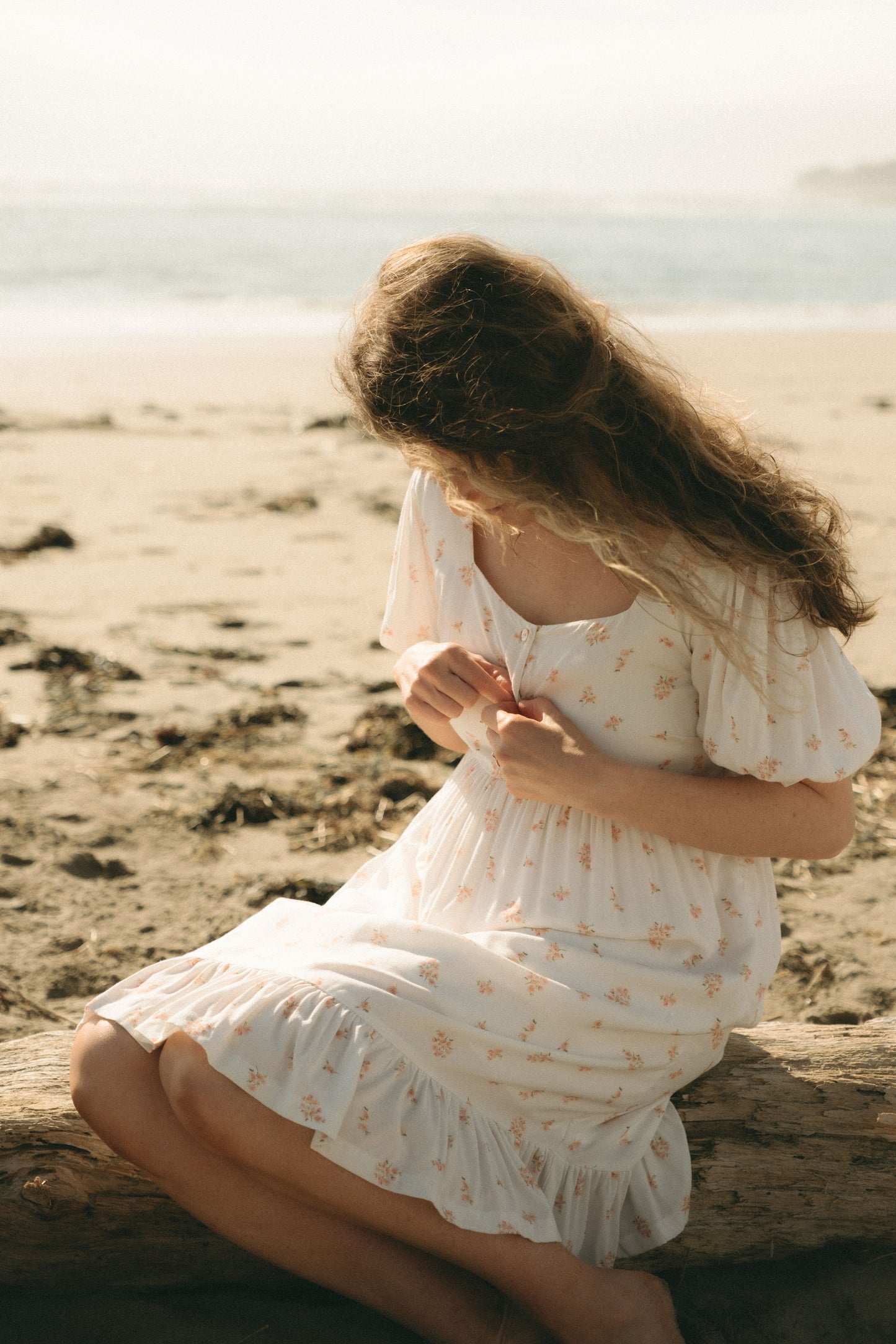 Dottie Dress in White Blossom