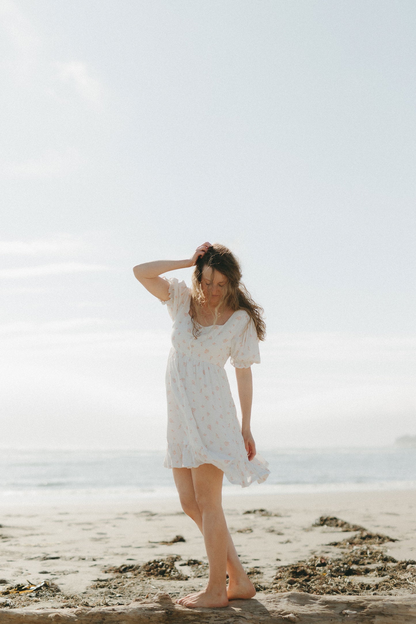 Dottie Dress in White Blossom