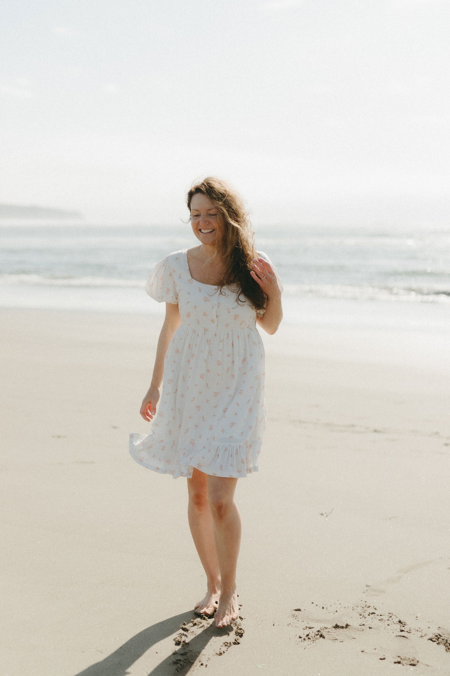 Dottie Dress in White Blossom