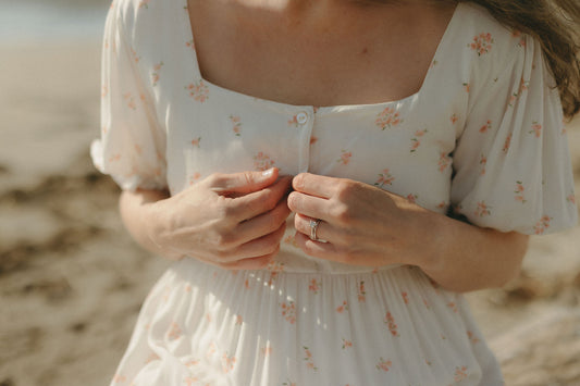 Dottie Dress in White Blossom