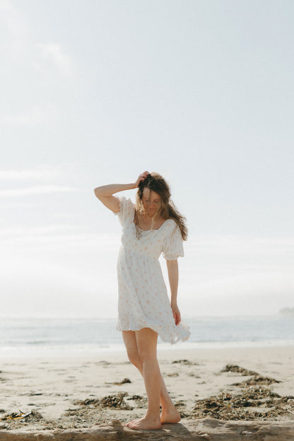 Dottie Dress in White Blossom