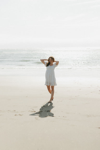 Dottie Dress in White Blossom